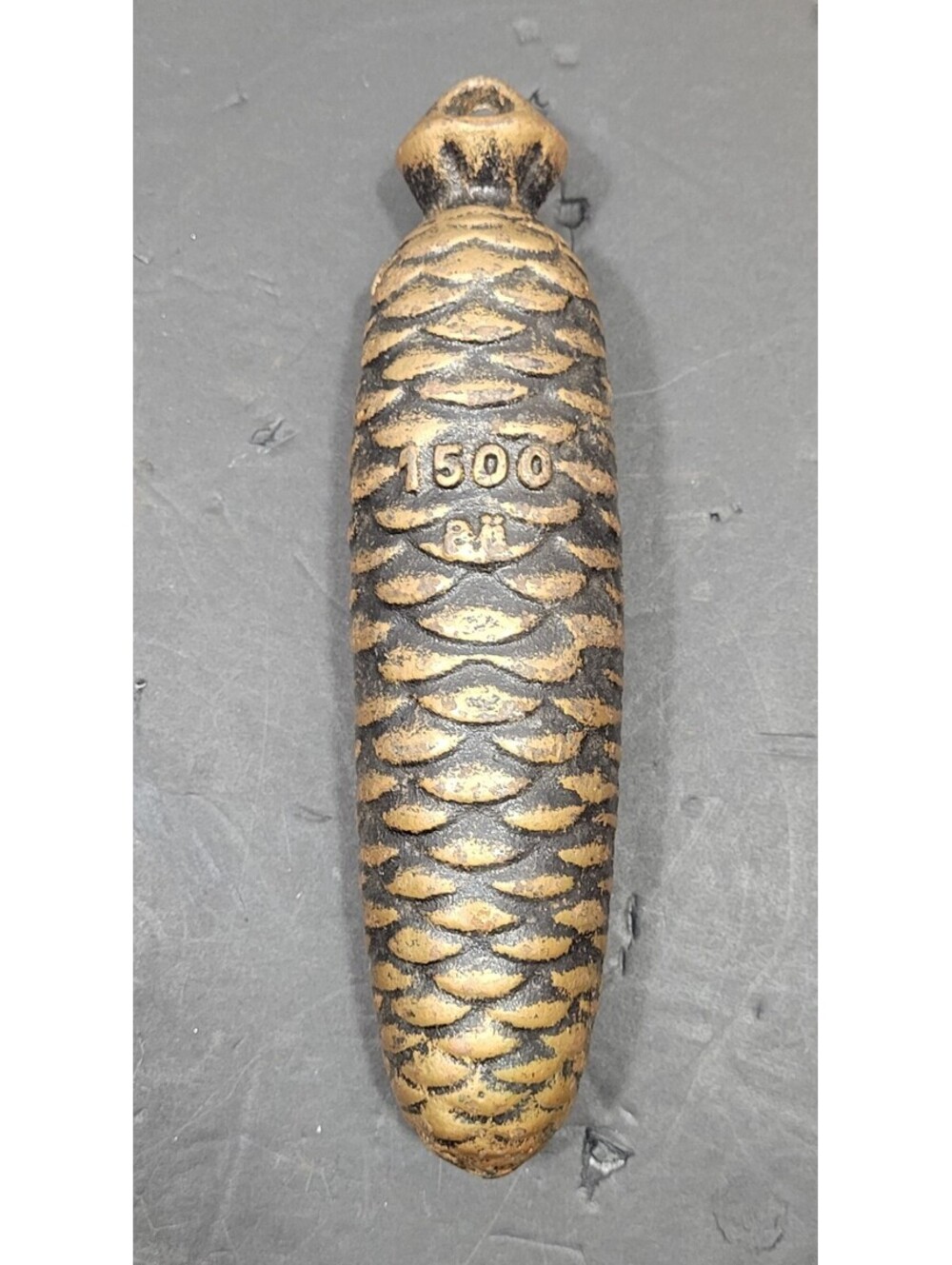 Vintage 7.75" Pine Cone Cuckoo Clock Weight 1500 Grams Bronze Cast Iron